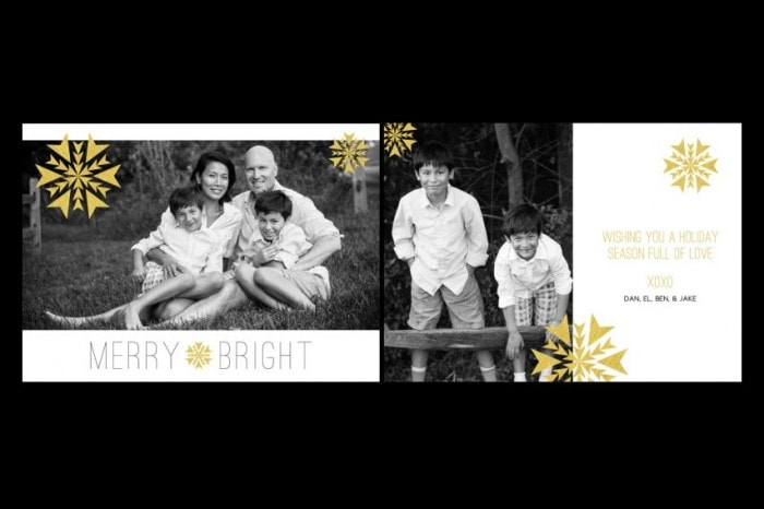 holiday card with photo of Washington, DC family